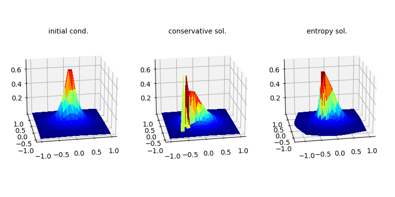 initial cond., conservative sol., entropy sol.