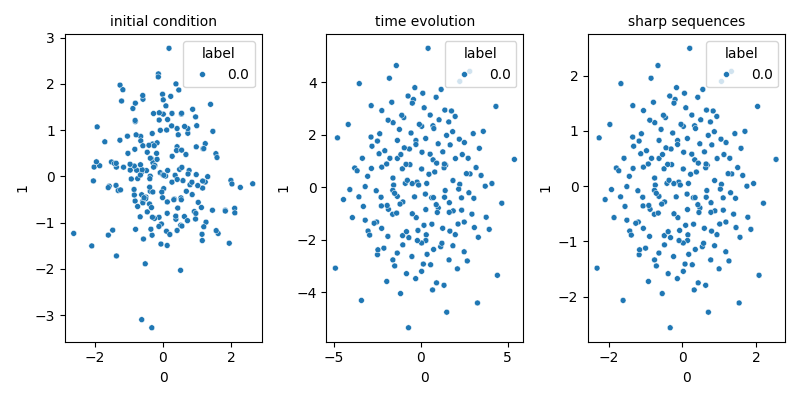 initial condition, time evolution, sharp sequences